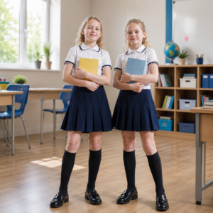 Girls Knee High Uniform Socks